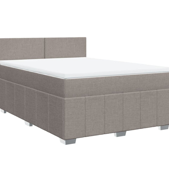 Boxspringbett mit Matratze Taupe 140x200 cm Stoff