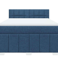 Boxspringbett mit Matratze Blau 140x200 cm Stoff