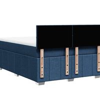 Boxspringbett mit Matratze Blau 140x200 cm Stoff