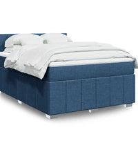 Boxspringbett mit Matratze Blau 140x200 cm Stoff