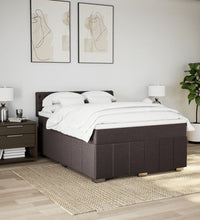 Boxspringbett mit Matratze Dunkelbraun 140x200 cm Stoff