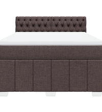 Boxspringbett mit Matratze Dunkelbraun 140x200 cm Stoff
