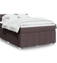 Boxspringbett mit Matratze Dunkelbraun 140x200 cm Stoff