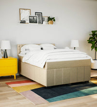 Boxspringbett mit Matratze Creme 140x200 cm Stoff