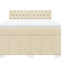 Boxspringbett mit Matratze Creme 140x200 cm Stoff