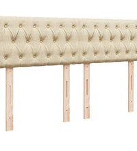 Boxspringbett mit Matratze Creme 140x200 cm Stoff