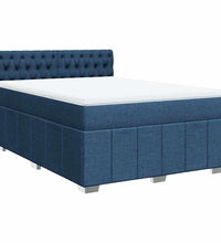 Boxspringbett mit Matratze Blau 140x200 cm Stoff
