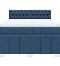 Boxspringbett mit Matratze Blau 140x200 cm Stoff
