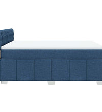 Boxspringbett mit Matratze Blau 140x200 cm Stoff