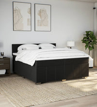 Boxspringbett mit Matratze Schwarz 200x200 cm Stoff