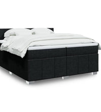 Boxspringbett mit Matratze Schwarz 200x200 cm Stoff