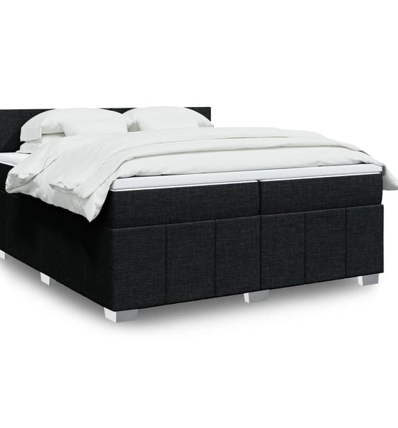 Boxspringbett mit Matratze Schwarz 200x200 cm Stoff