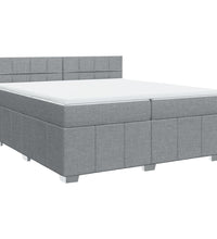 Boxspringbett mit Matratze Hellgrau 200x200 cm Stoff