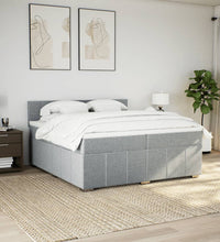 Boxspringbett mit Matratze Hellgrau 200x200 cm Stoff