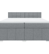 Boxspringbett mit Matratze Hellgrau 200x200 cm Stoff