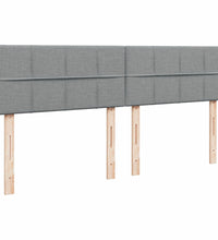 Boxspringbett mit Matratze Hellgrau 200x200 cm Stoff