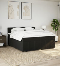 Boxspringbett mit Matratze Schwarz 200x200 cm Stoff