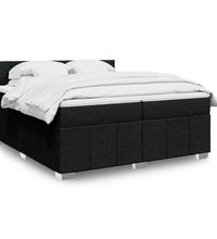 Boxspringbett mit Matratze Schwarz 200x200 cm Stoff