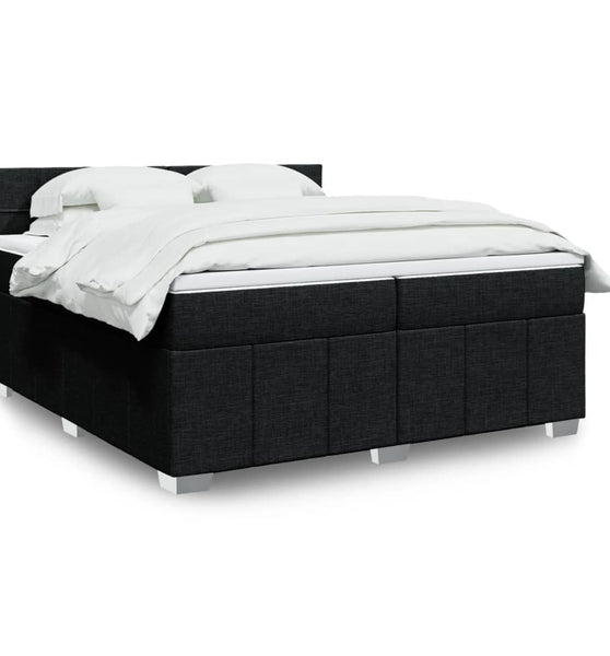 Boxspringbett mit Matratze Schwarz 200x200 cm Stoff