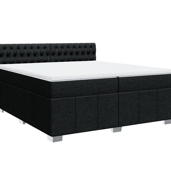 Boxspringbett mit Matratze Schwarz 200x200 cm Stoff