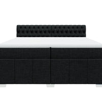 Boxspringbett mit Matratze Schwarz 200x200 cm Stoff