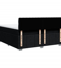 Boxspringbett mit Matratze Schwarz 200x200 cm Stoff