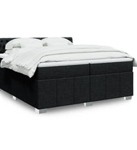 Boxspringbett mit Matratze Schwarz 200x200 cm Stoff