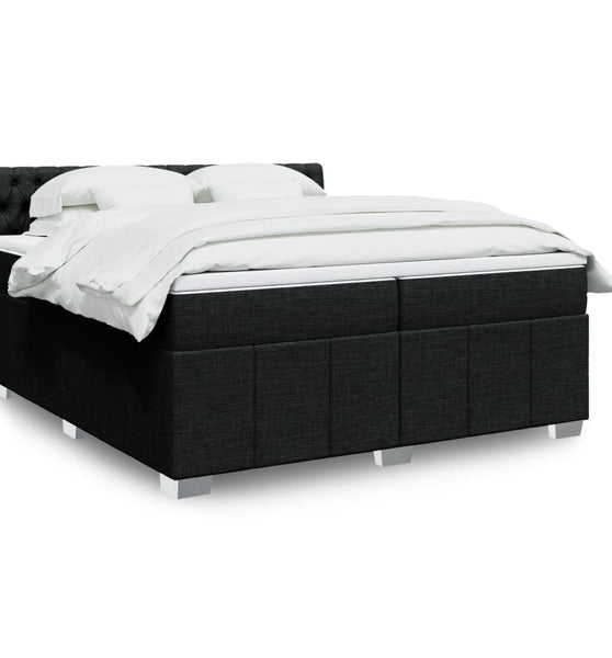 Boxspringbett mit Matratze Schwarz 200x200 cm Stoff
