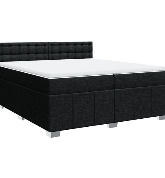 Boxspringbett mit Matratze Schwarz 200x200 cm Stoff
