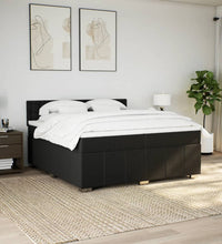 Boxspringbett mit Matratze Schwarz 200x200 cm Stoff