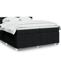 Boxspringbett mit Matratze Schwarz 200x200 cm Stoff