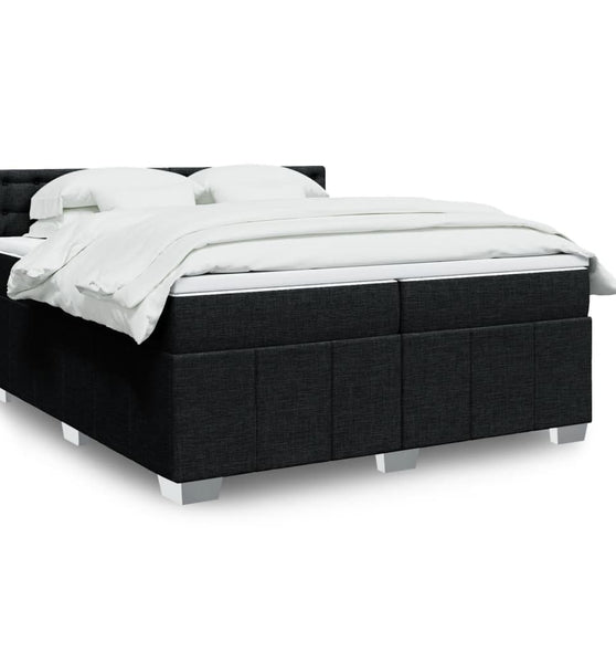 Boxspringbett mit Matratze Schwarz 200x200 cm Stoff