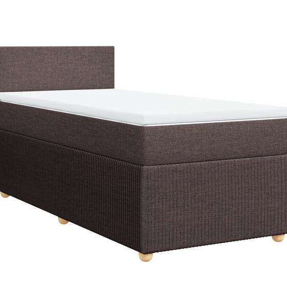 Boxspringbett mit Matratze Dunkelbraun 80x200 cm Stoff
