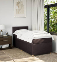 Boxspringbett mit Matratze Dunkelbraun 80x200 cm Stoff