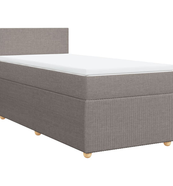 Boxspringbett mit Matratze Taupe 80x200 cm Stoff