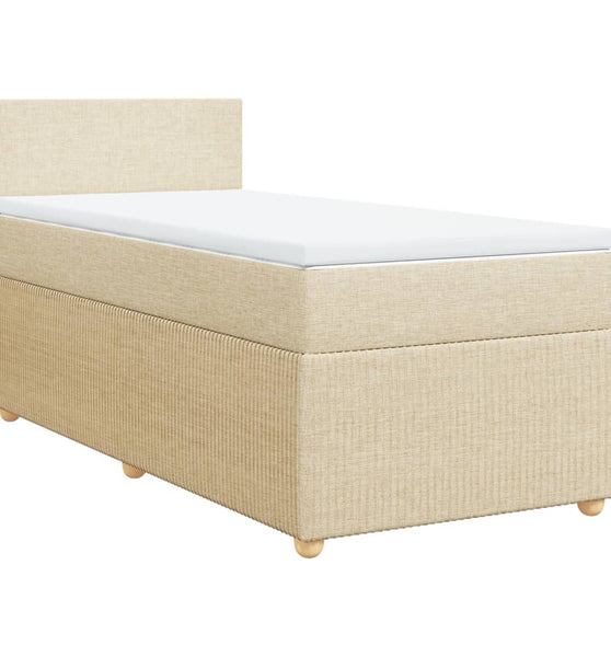 Boxspringbett mit Matratze Creme 80x200 cm Stoff