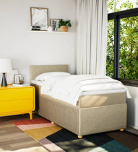 Boxspringbett mit Matratze Creme 80x200 cm Stoff