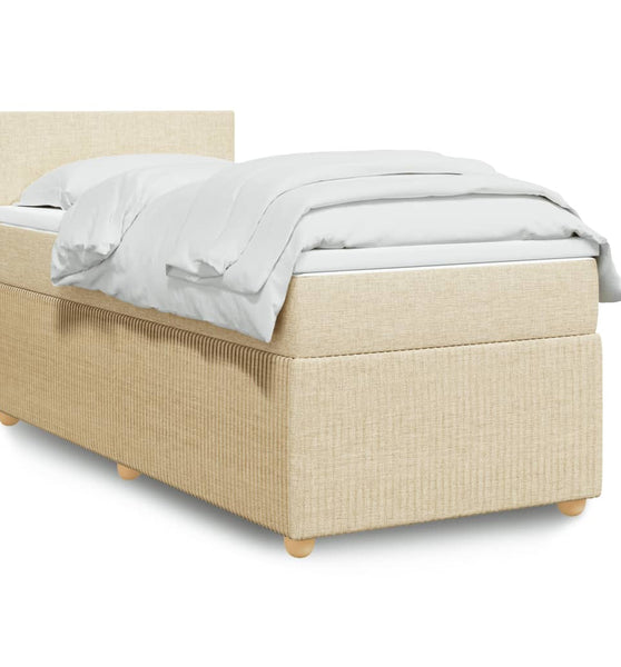 Boxspringbett mit Matratze Creme 80x200 cm Stoff