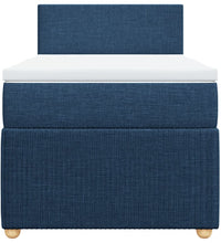 Boxspringbett mit Matratze Blau 80x200 cm Stoff
