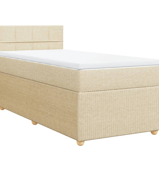 Boxspringbett mit Matratze Creme 80x200 cm Stoff