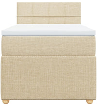 Boxspringbett mit Matratze Creme 80x200 cm Stoff