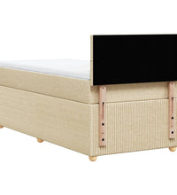 Boxspringbett mit Matratze Creme 80x200 cm Stoff