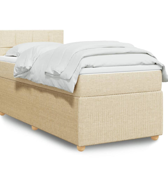 Boxspringbett mit Matratze Creme 80x200 cm Stoff