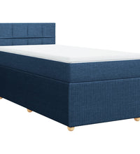 Boxspringbett mit Matratze Blau 80x200 cm Stoff