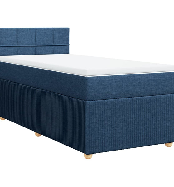 Boxspringbett mit Matratze Blau 80x200 cm Stoff