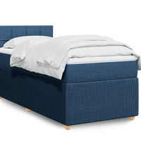 Boxspringbett mit Matratze Blau 80x200 cm Stoff