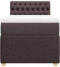 Boxspringbett mit Matratze Dunkelbraun 80x200 cm Stoff