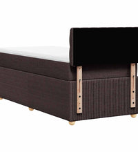 Boxspringbett mit Matratze Dunkelbraun 80x200 cm Stoff