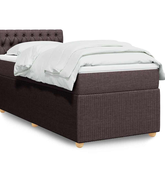 Boxspringbett mit Matratze Dunkelbraun 80x200 cm Stoff