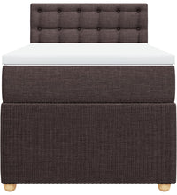 Boxspringbett mit Matratze Dunkelbraun 80x200 cm Stoff